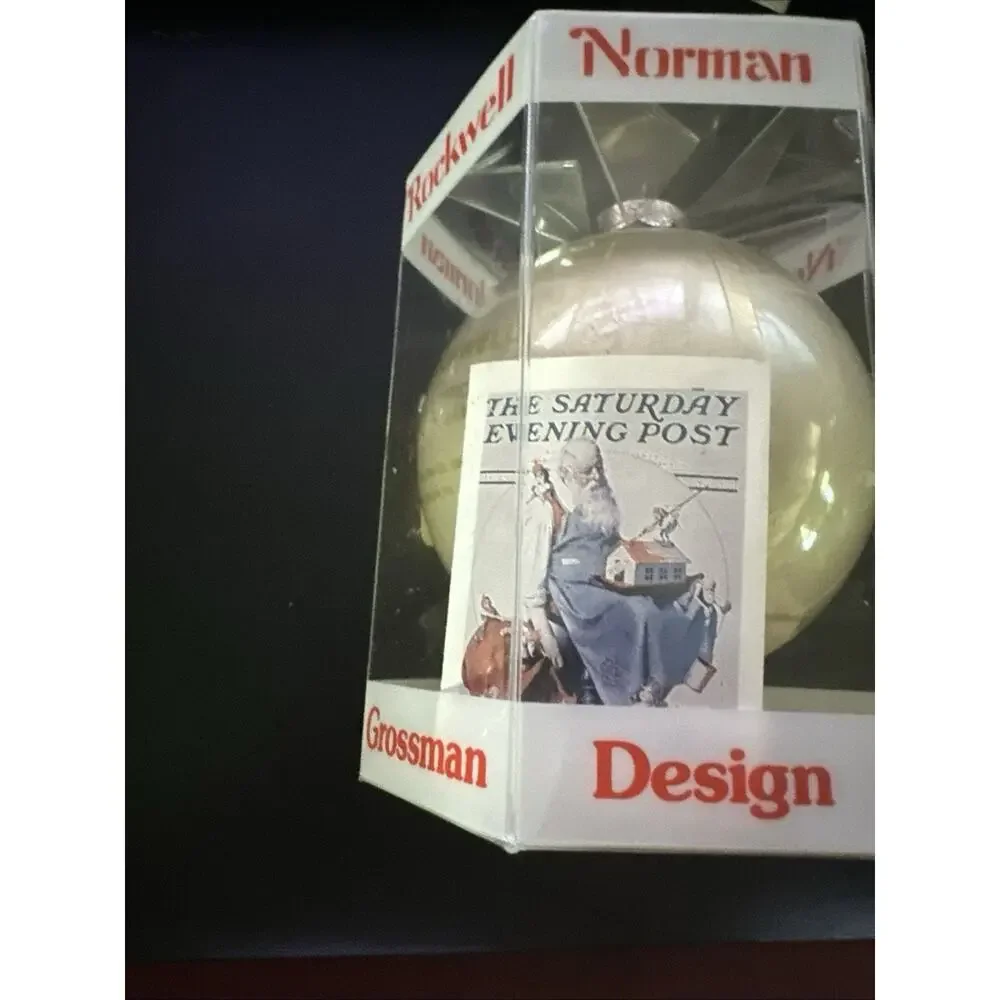Vintage 1980 Norman Rockwell Dave Grossman Ornament Santa & Elves